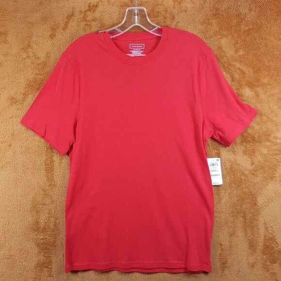 CLUB ROOM Shirt Mens Small Red Pullover T-Shirt Soft Knit Tee - Picture 1 of 6